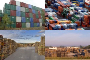 Shipping containers and pallets